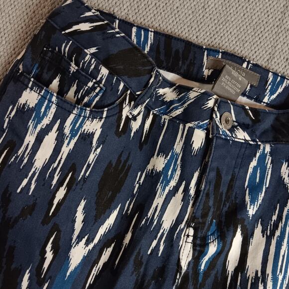 Su & Lola Pants Womens 6 Aztec Blue Stretch 5 Pocket Straight - Picture 5 of 14